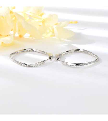 Сребърни обеци Халки с родий | колекция Delicate Silver | Бижута Invoke