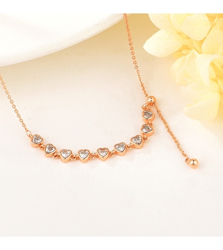 Колие розово позлатяване сърце 2310000002729 | Колекция Rose Gold | Бижута Invoke.bg