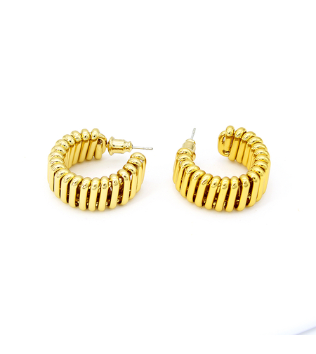 Обеци жълто позлатяване халки 2405112599745 | Колекция Desert Shine