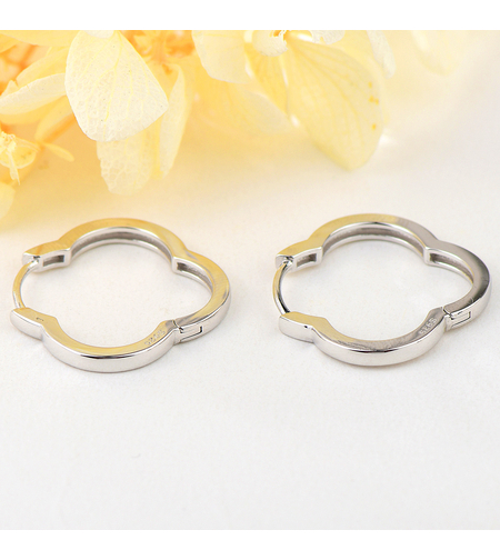 Сребърни обеци Халки с родий | колекция Delicate Silver | Бижута Invoke.bg