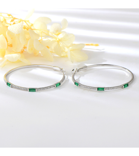 Сребърни обеци Халки с родий | колекция Delicate Silver | Бижута Invoke.bg