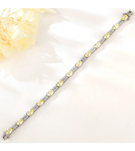 Сребърна гривна с платина и кубични циркони | Колекция Silver Premium | Бижута Invoke.bg