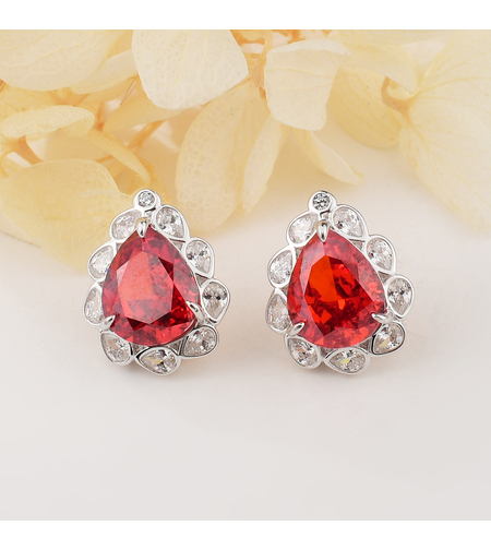 RED DROPS CRUSHED ICE EARRINGS