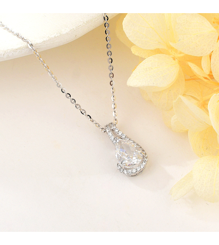 Сребърно колие кристална сълза | Бижута Invoke | Бижута Invoke