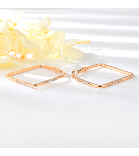 Сребърни обеци Начупени с розово позлатяване | колекция Delicate Silver | Бижута Invoke.bg