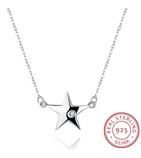 Сребърно колие Звезда Swarovski Crystals | колекция Delicate Silver | Бижута Invoke.bg