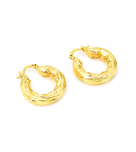 Обеци жълто позлатяване халки 2405112599448 | Колекция Desert Shine