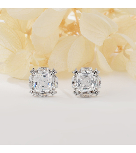 DELICATE STUD SILVER EARRINGS - 2700000064238