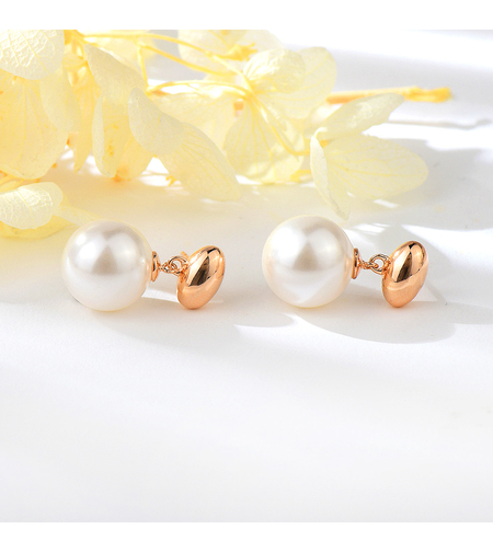 Сребърни обеци с розово позлатяване и перли | колекция Delicate Silver | Бижута Invoke