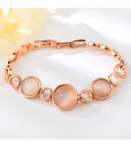 Гривна розово позлатяване котешко око | Колекция Rose Gold | Бижута Invoke.bg