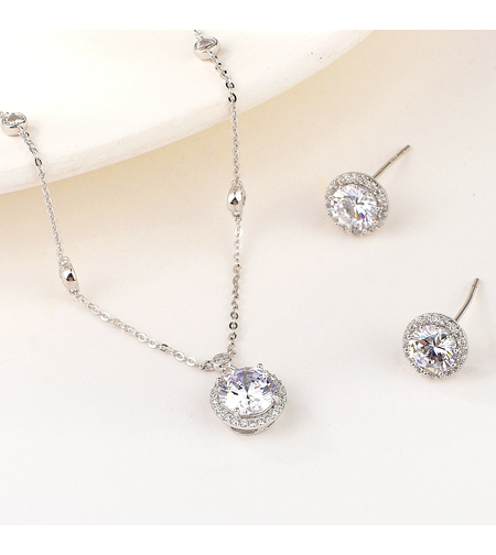 SILVER SET WITH RHODIUM