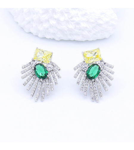 SPARKLING RAYS SILVER EARRINGS - 2700000068410