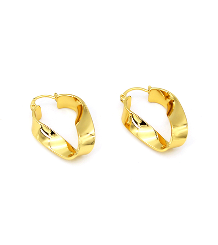 Обеци жълто позлатяване халки 2405112599264 | Колекция Desert Shine