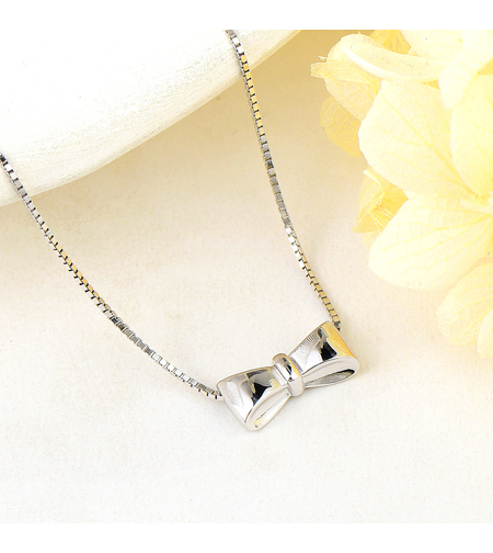 Сребърно колие Панделка | колекция Delicate Silver | Бижута Invoke