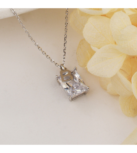 Нежно сребърно колие квадрат 2700000059395 | колекция Delicate Silver | Бижута Invoke.bg