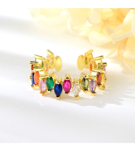 Пръстен жълто позлатяване с кристали Swarovski | Колекция Luxury Secret | Бижута Invoke.bg