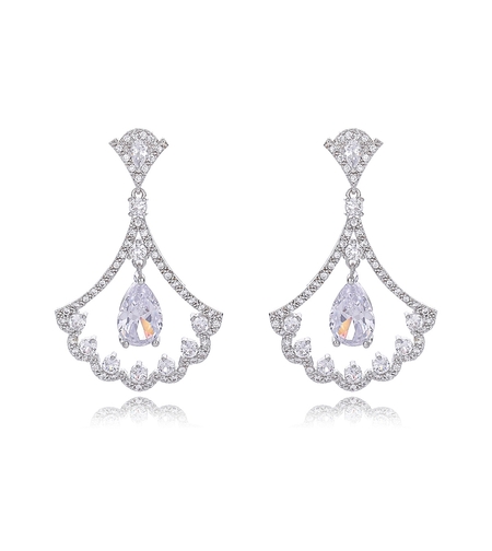 Oбеци бяло позлатяване 'Queen' | Колекция Luxury Secret | Бижута Invoke.bg