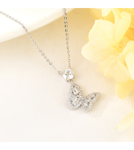 Сребърно колие Пеперуди | колекция Delicate Silver | Бижута Invoke.bg