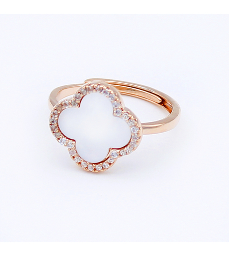 Пръстен розово позлатяване със седеф | Колекция Rose Gold | Бижута Invoke.bg