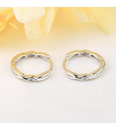 Сребърни обеци Халки с родий | колекция Delicate Silver | Бижута Invoke