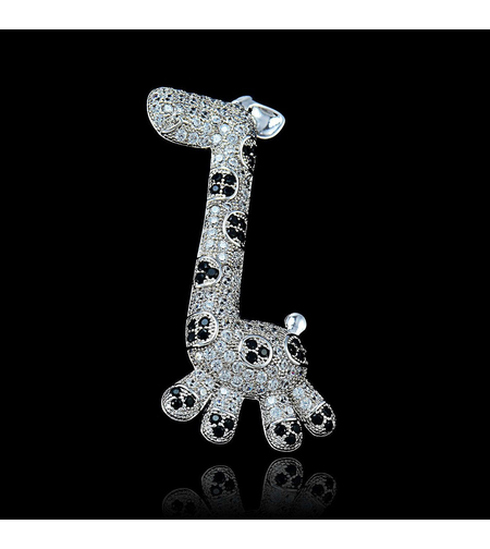 Брошка бяло позлатяване 'Жираф' | Бижута Invoke.bg