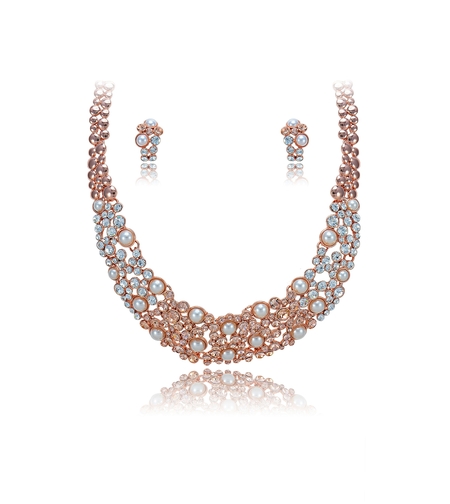 Пищен комплект с розово позлатяване - LSS30 | Колекция Rose Gold | Бижута Invoke.bg