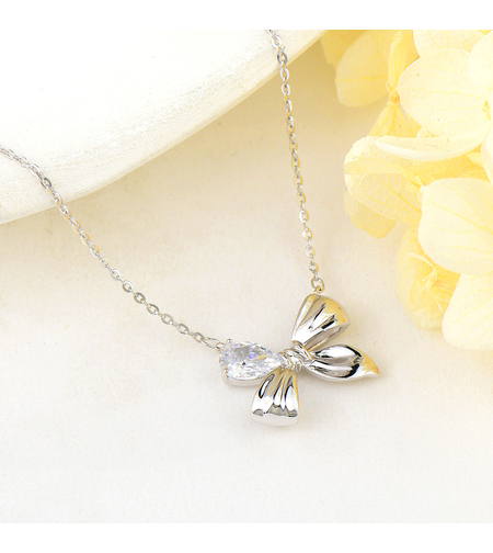 Сребърно колие Панделка | колекция Delicate Silver | Бижута Invoke.bg