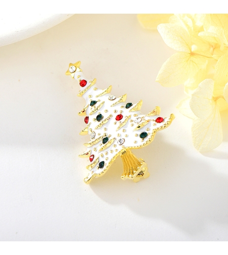 Брошка жълто позлатяване 'Коледна елха' | Бижута Invoke.bg