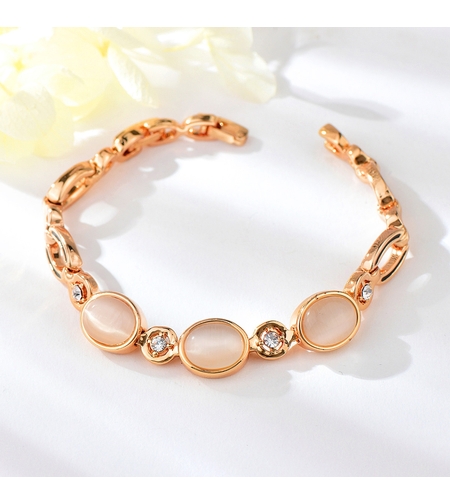 Гривна розово позлатяване с котешко око | Колекция Rose Gold | Бижута Invoke.bg