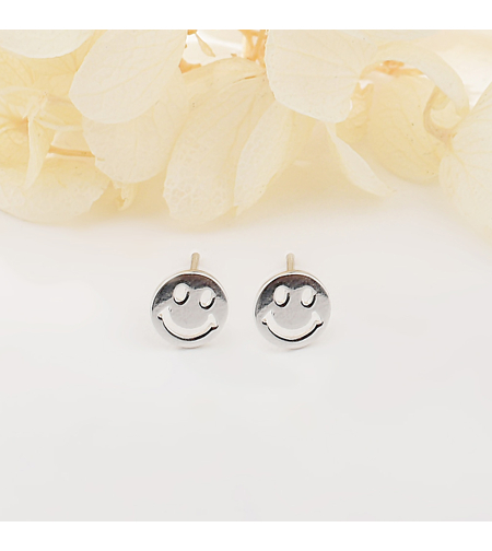 Сребърни обеци по ухото ' Усмихнати лица ' | колекция Delicate Silver | Бижута Invoke.bg