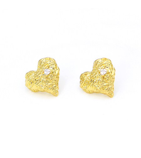 Обеци жълто позлатяване сърца 2405112599974 | Колекция Desert Shine