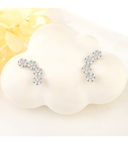 Сребърни обеци с родий | колекция Delicate Silver | Бижута Invoke.bg