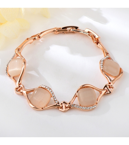 Гривна розово позлатяване котешко око | Колекция Rose Gold | Бижута Invoke.bg