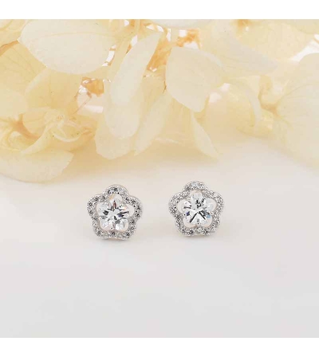 FLOWERS STUD SILVER EARRINGS
