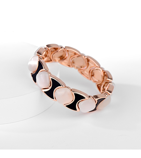 Гривна розово позлатяване черно-бял контраст | Колекция Rose Gold | Бижута Invoke.bg