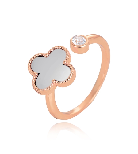 Пръстен розово позлатяване със седеф | Колекция Rose Gold | Бижута Invoke.bg