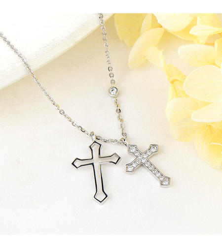 Сребърно колие кръст | колекция Delicate Silver | Бижута Invoke.bg