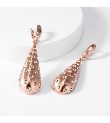 Обеци розово позлатяване капки | Колекция Rose Gold | Бижута Invoke.bg