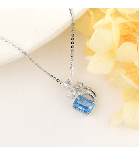 Сребърно колие син блясък | Колекция Crushed Ice | 2700000061190