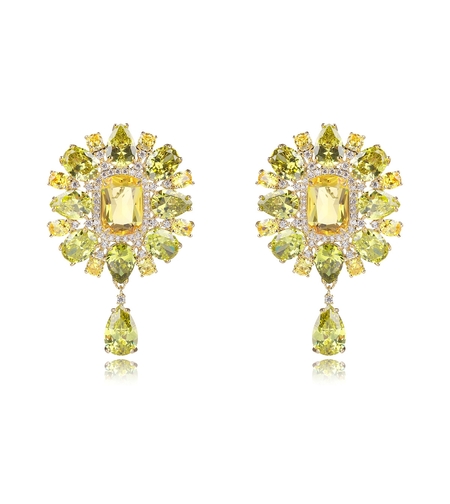 Обеци жълто позлатяване 'Жълто слънце' | Колекция Luxury Secret | Бижута Invoke.bg