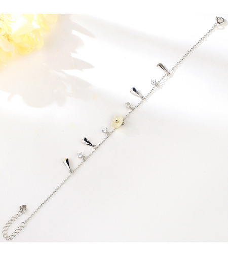 Сребърна гривна Цветя със седеф | колекция Delicate Silver | Бижута Invoke.bg