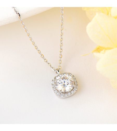 Сребърно колие | Колекция Мойсанит | Бижута Invoke