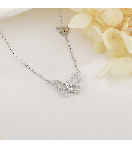Нежно сребърно колие пеперуда 2700000058527 | колекция Delicate Silver | Бижута Invoke.bg