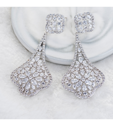 Обеци бяло позлатяване | Колекция Luxury Secret | Бижута Invoke.bg