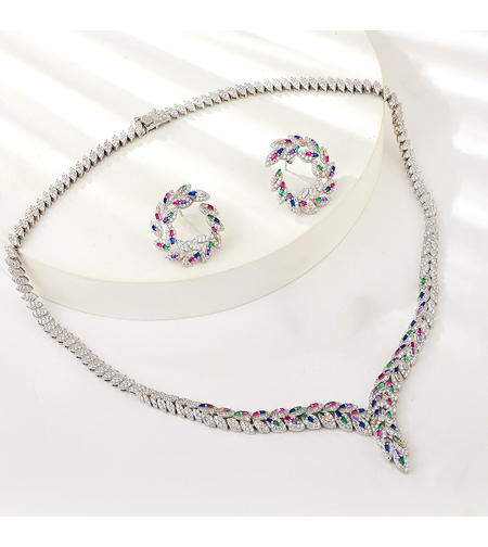 Сребърен комплект с платинено покритие | Колекция Silver Premium | Бижута Invoke.bg