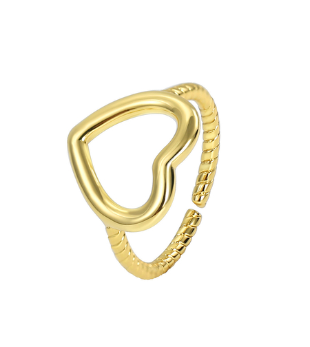 Пръстен жълто позлатяване сърце | Колекция Desert Shine