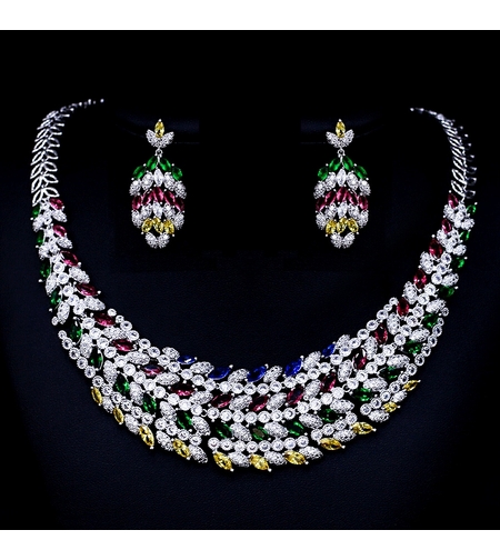 Комплект бяло позлатяване 'Цветни листенца' - LSS | Колекция Luxury Secret | Бижута Invoke.bg