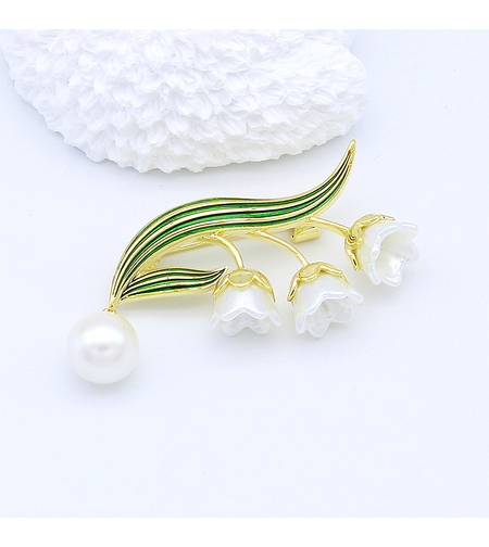 Стилна брошка жълто позлатяване 'Момина сълза' | Бижута Invoke.bg