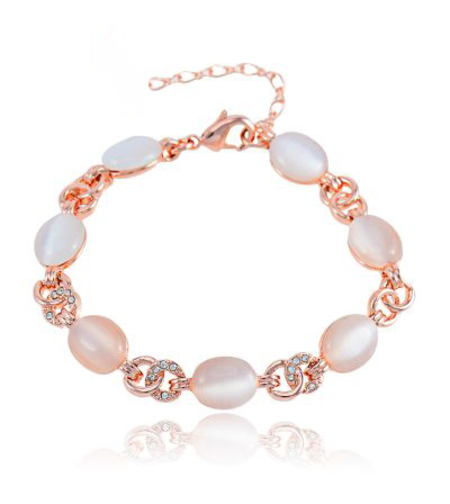 Гривна розово позлатяване с камък котешко око | Колекция Rose Gold | Бижута Invoke.bg