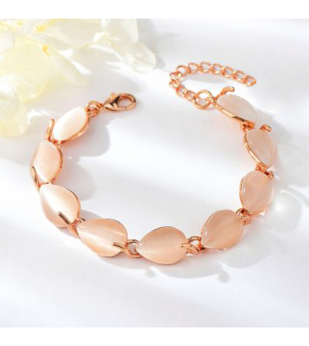 Гривна розово позлатяване с котешко око | Колекция Rose Gold | Бижута Invoke.bg